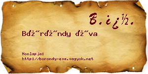 Böröndy Éva névjegykártya