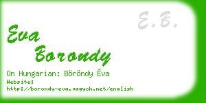 eva borondy business card