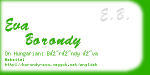 eva borondy business card